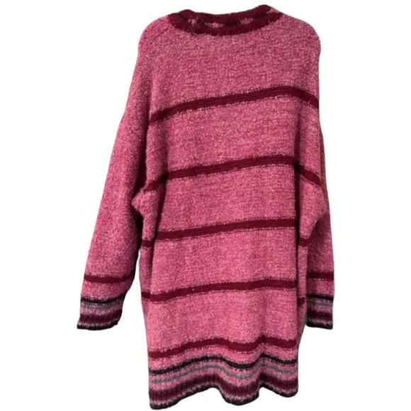Free People Row Of Roses Tunic Sweater Oversized Dropped Shoulders XS/S